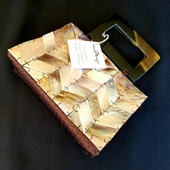 NWT Vintage Handmade Mother of Pearl Handbag - Picture 3 of 3